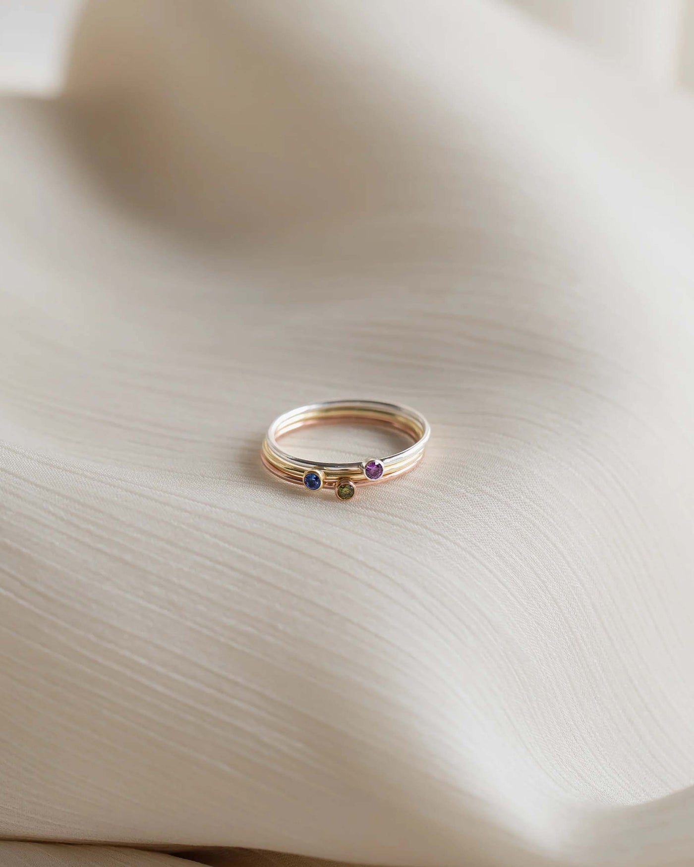 Ring with Birthstone and Initial