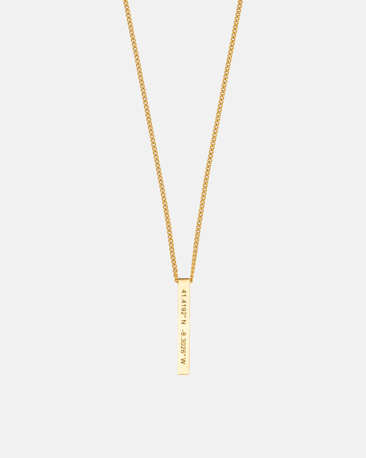 Necklace with pendant - Engraving coordinates/text