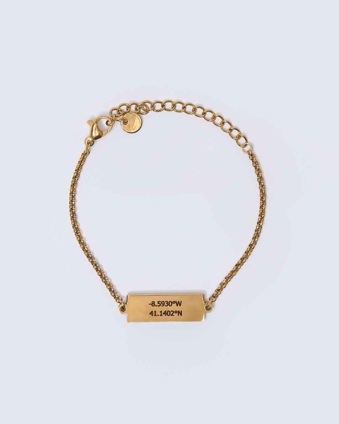 Pulseira com Pendente Retangular - Gravação Nome/Coordenadas