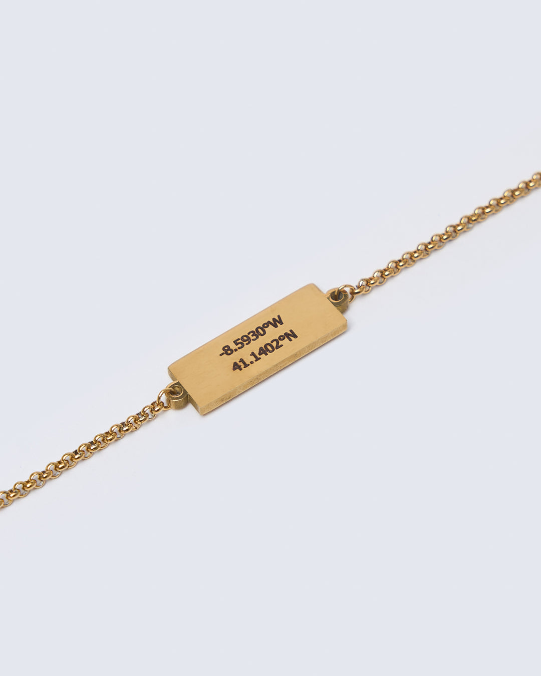 Pulseira com Pendente Retangular - Gravação Nome/Coordenadas