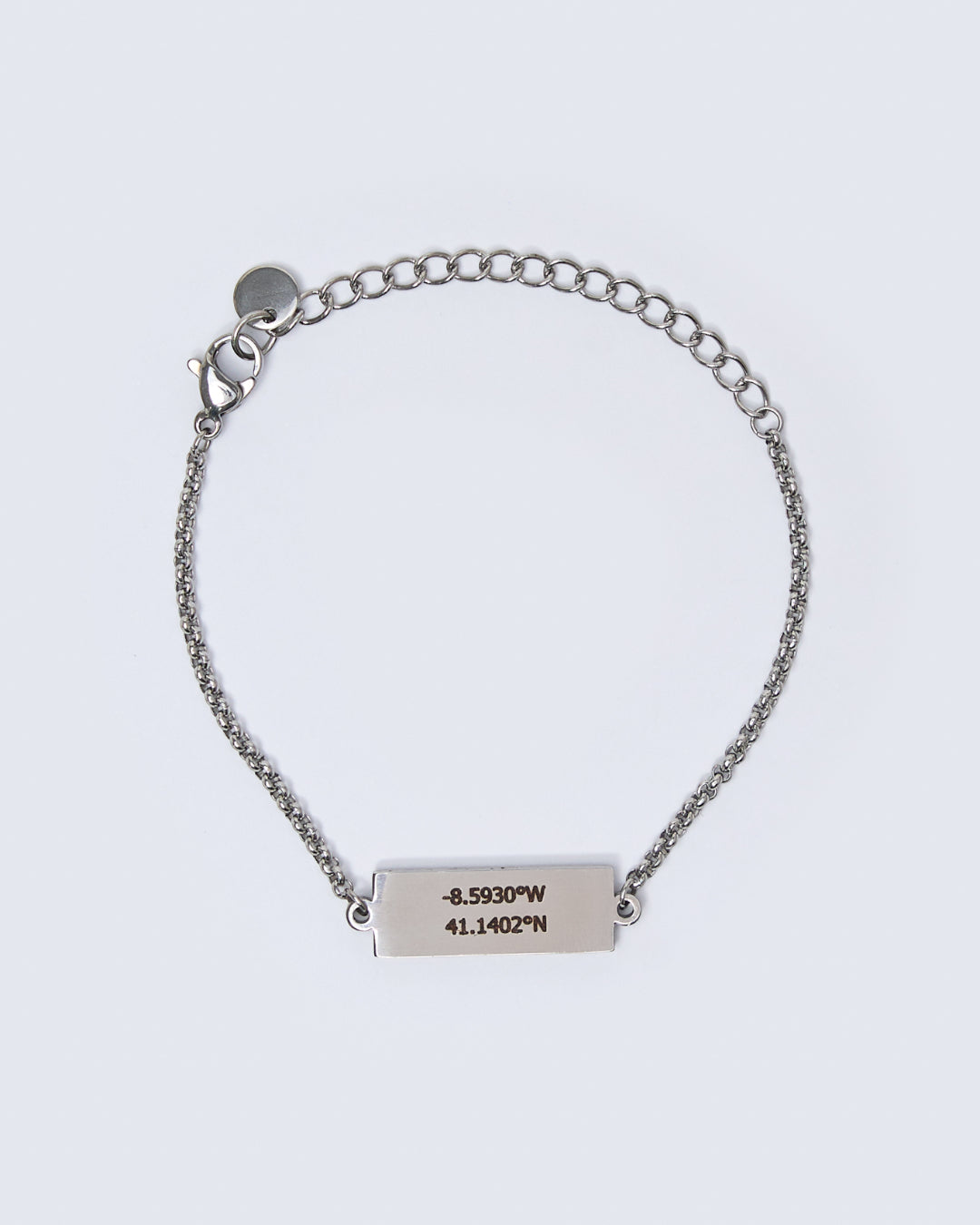 Pulseira com Pendente Retangular - Gravação Nome/Coordenadas